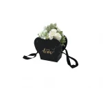 custom color and logo waterproof flower rose bouquet paper gift packging box for Valentine day with handle