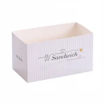 Custom disposable sandwich packaging box color printing square bento paper tray hamburger bread breakfast packaging food box