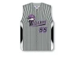 Custom Full Buttons Sublimated Sleeveless Grey/Black/White Baseball Jersey/Shirt made of Moisture Wicking Cool Polyester fabric