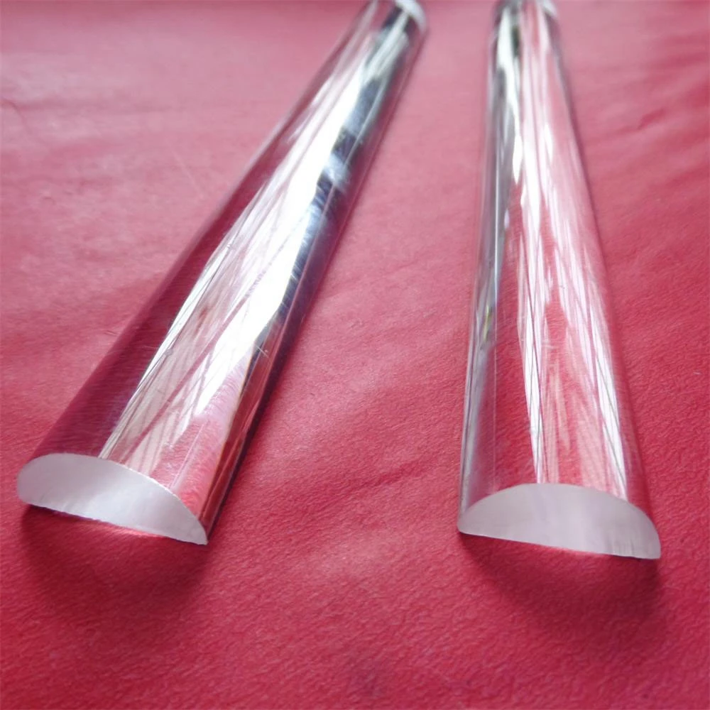Custom  half round quartz glass rod
