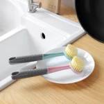 Custom Kitchen Clean Brush with Long  Handle Nylon Brush PP Handle Household Pot Dish Bowl Washing Multifunction Brush