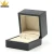 Import custom made embossed logo Matte black Leather jewelry box with lid from China