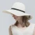 Custom Made Women Summer Beach White Folding Paper Straw Hat White With Bow Ribbon