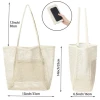 Custom Mesh Beach Tote Pool Bag Women Shoulder Handbag Fashion Design And Large Capacity Summer Beach Bag