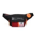 Custom OEM waterproof nylon black men women small sport running crossbody messenger waist bag