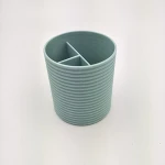 Custom  Promotional Plastic  Round Pen Holder   Desktop   Stationery / Cosmetic Storage Holder