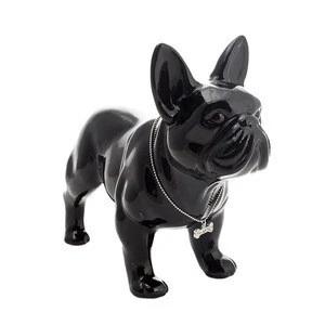 custom resin French Bulldog Home Decor black Dog Statue