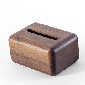 Custom solid round Wooden tissue paper box tissue box cover
