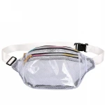 Custom Summer Beach Waterproof See-through Vinyl Clear PVC Soft EVA Mesh Chest Pouch Belt Bum Purse Fanny Pack Waist Bag Woman