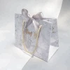 Custom Wedding Favor Recyclable Simple Handbag Marble Paper Gift Bag