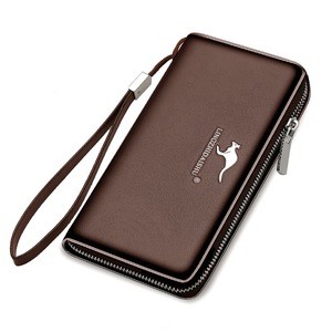 Custom Wholesale Fashion Business PU Leather Card Holder Wallet for man Purse Clutch bag Long Wallet Men