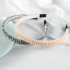 Customizable wholesale in stock Luxury Fabric Hair Accessories Crystal Headband pearl hair hoop solid-colored  Diamond Hairband