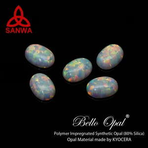 Customized 3mm lab created opal cabochon, synthetic opal loose beads in 78 colors