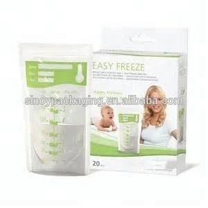 customized breast milk storage bag or bottle China plastic packaging supplying