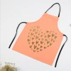 Customized Design Logo Heart Pattern Kitchen Chef Cotton Canvas Cooking Apron For Women Men Couple Baking Grill