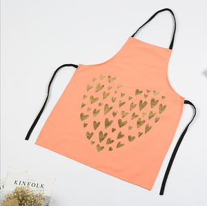 Customized Design Logo Heart Pattern Kitchen Chef Cotton Canvas Cooking Apron For Women Men Couple Baking Grill