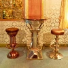 Customized luxury funiture stainless steel marble top bar table