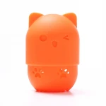 Cute soft silicone portable makeup sponge holder drying dustproof case