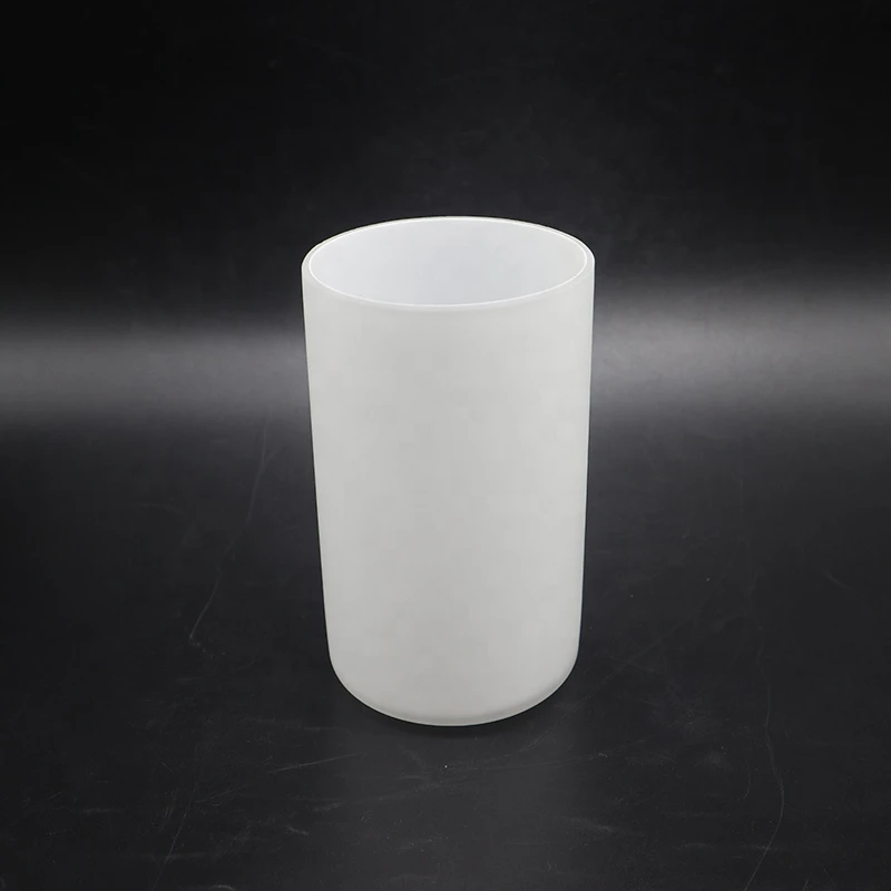 Decorative frosted opal white cylindrical glass lamp shade for sale