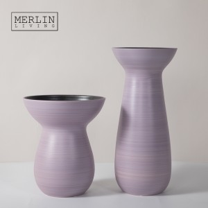Decorative Handmade Porcelain Purple Vase Set Nordic Ceramic Flower Vase for Home Decor Modern Vaso Jarron Ceramica Keramik Vase