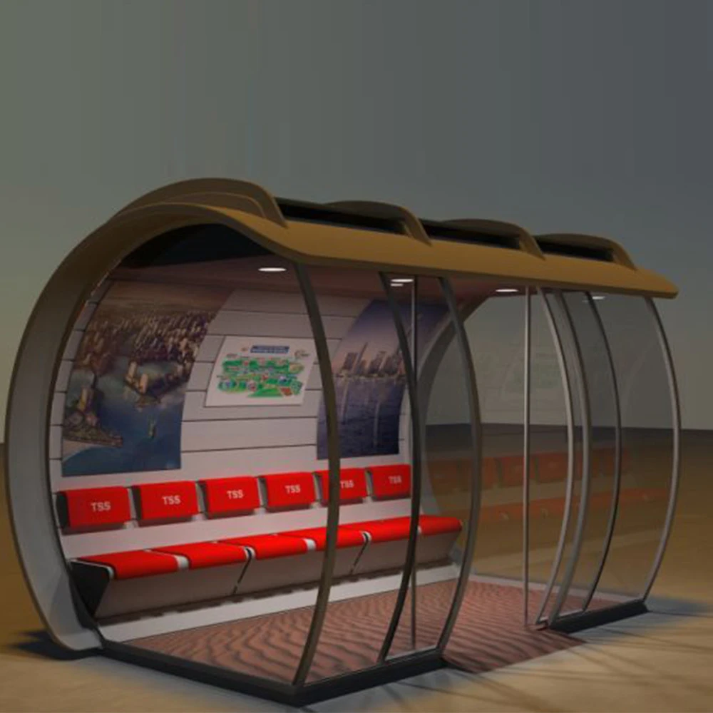 Design Creative modern Air conditioning smart advertising bus shelter stop