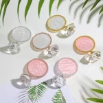 Diamond Nail Art Plate Display Golden Rim Palette Nail Polish Gel Display Photo Props Manicure Painting Tools