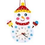 DIY Christmas puzzle learning wall clock children felt clock craft non-woven fabric educational toys for kids