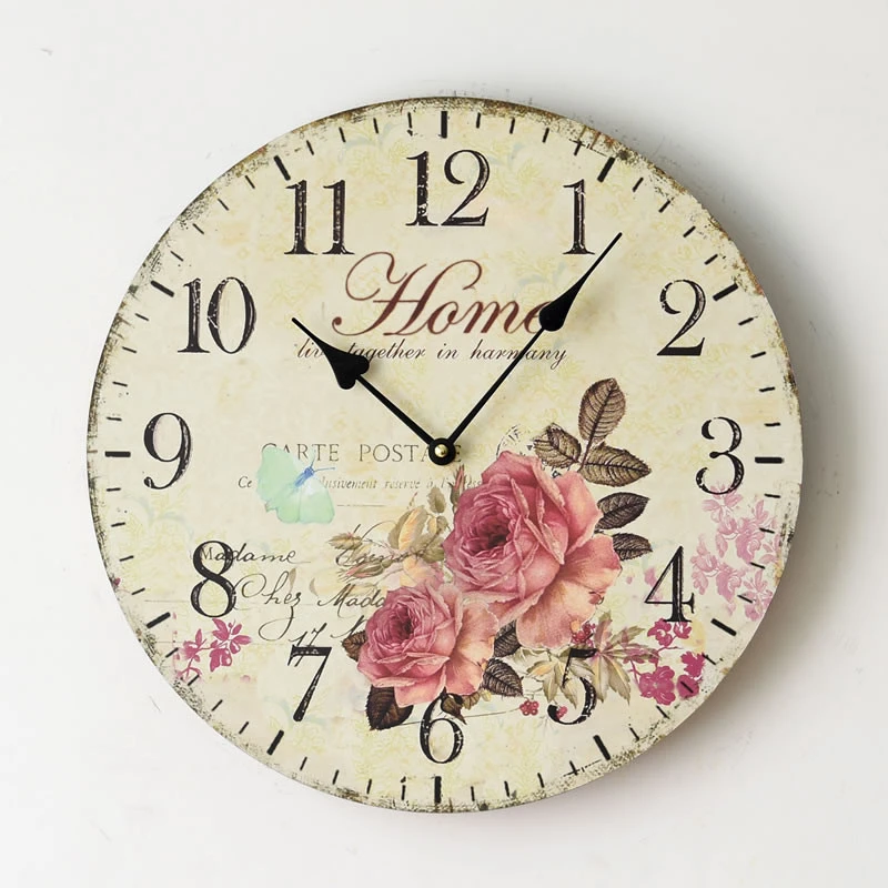 DIY Decorative Frameless Wall Clock Round MDF Mounted Clock Horloge Wall Watch