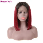 Dream.Ices wholesaled price14inch Bob 1B/BURG# front lace wigs making machine