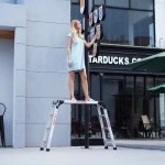 DR.LADDER Portable Aluminum OSHA Folding Aluminum Work Platform for  Painting Washing Car