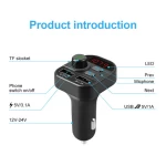 Dual USB Charger Hands-Free Car Kit Wireless Radio Audio Adapter 5.0 BT FM Transmitter Car MP3 Player