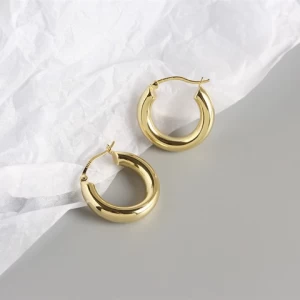 Duyizhao Charm 925 Sterling Silver Ins Style Classic Round Earrings Female Personalized Silver Hoop Earrings Fine Jewelry