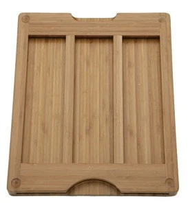 Eco-Friendly Bamboo Cutting Board with 7 Removable Plastic Flexible Cutting Mats