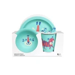 Eco-friendly bamboo fiber kids tableware children cartoon dinnerware set