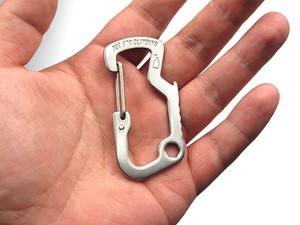 EDC accessories stainless steel carabiner keychain multifunction strong bottle opener carabiner multitool