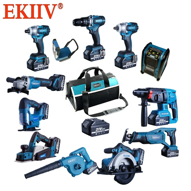 EKIIV best price 15 in one 20v 18volt 5.0A 6.0A universal battery 20-volt new designed handheld power tools combo kits