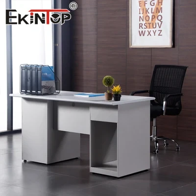 Ekintop Office Furniture Modern Small Office Desk Metal Table with Drawers