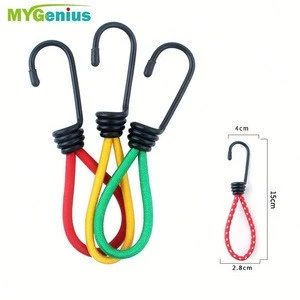 elastic rope with hook ,JIwj High quality latex good elastic bungee cord colorful with hooks