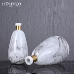 Elegant Marble Design Glass Bottle Vase Modern Floral Vase For Home Decor Living Room Centerpieces