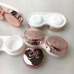 Embossing LOGO on contact lens case rose gold contact case for contact lens   CL-M003