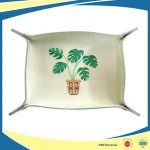 Embroidery Multi function Storage Tray for Coins and Keys