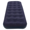 EN71 Customized OEM Durable Folding Flocked Inflatable Mattress Single Air Sleeping Bed With 24 Holes