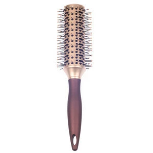 EUREKA 9511CEG-BR Aluminum Barrel Styling Round  Hair Brush for All Hair Types Ball-Tip Nylon Pins Anti-Slide Handle Hairbrush