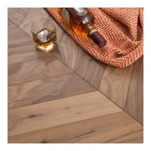 European oak walnut chevron parquet solid wood look engineered flooring