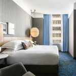 European Style Fireproof Curtains And Accessories, Modern Curtains For Hotels Rooms