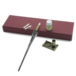 EVAL European Style Vintage Glass Pen Nibbed Dip Writing Ink Pens Set for School Stationery Gifts Art Supplies