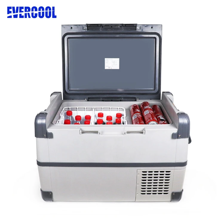 EVERCOOL 60L DC 12 24V portable compressor refrigerator freezer car fridge for camping