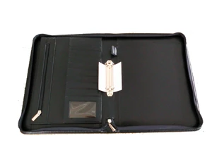 Expanding file folder with zipper / leather corporate folder for meeting / eco friendly ring binder file folder