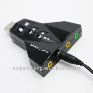 External 4 Port Airplane 3D USB Audio Sound Card Adapter Virtual 7.1 Channle