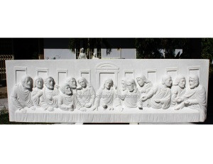 Factory Customized Last Supper Hand Carved Mrable Stone Relief DSF-C068